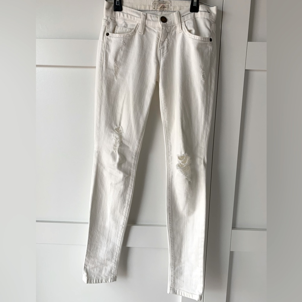 Distressed White Jeans